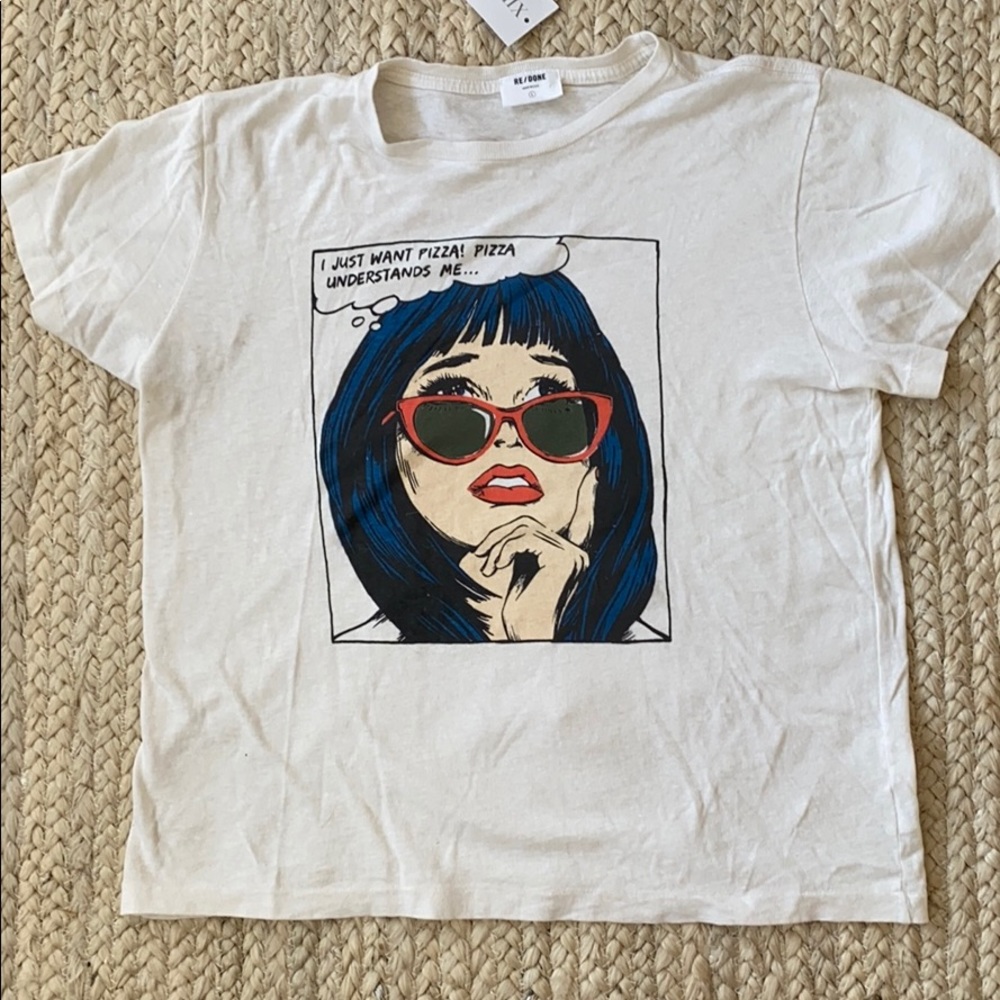 Re/done classic white tee PIZZA